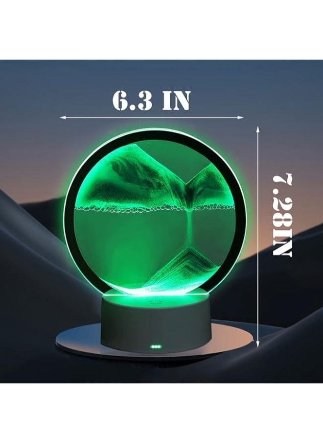 3D Sand Art Liquid Motion Kinetic Art Quicksand Painting with LED Light Creative Home Office Relaxing Mood Desktop Sand scape