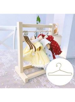 EXCEART 20 Pcs Doll Clothes Hanger Metal Doll Outfit Hanger Wardrobe Doll Clothes Accessories Wire Hangersclothes Hangercoat Hangermetal Hangers For Doll Clothes Gown Dress Outfit 65Mm Golden  - Image 5