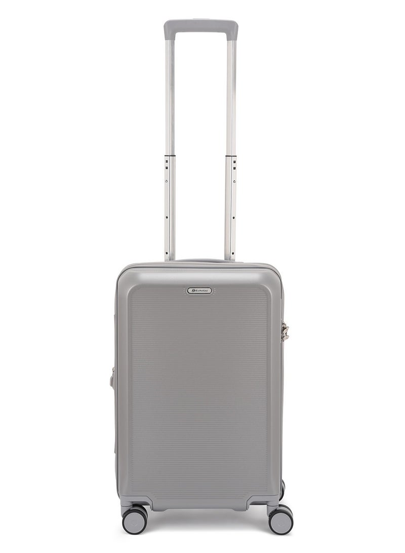 Echolac Sense 56+67+78cm Hardcase Expandable 4 Double Wheel 3 Piece Luggage Trolley Set Silver - Image 2