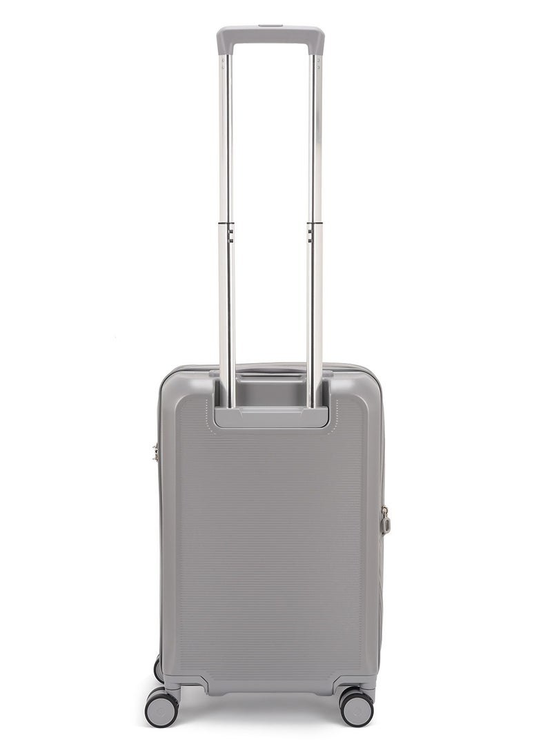 Echolac Sense 56+67+78cm Hardcase Expandable 4 Double Wheel 3 Piece Luggage Trolley Set Silver - Image 5