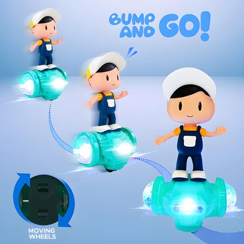 NHR Musical Dancing Boy Toy for Kids and Children, 360° Rotating Bump & Go Action with Lights & Sound, Musical Toy for Toddlers, Birthday Gift for Boys & Girls (1+ Years) - Image 3