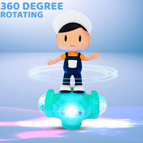 NHR Musical Dancing Boy Toy for Kids and Children, 360° Rotating Bump & Go Action with Lights & Sound, Musical Toy for Toddlers, Birthday Gift for Boys & Girls (1+ Years) - Image 4