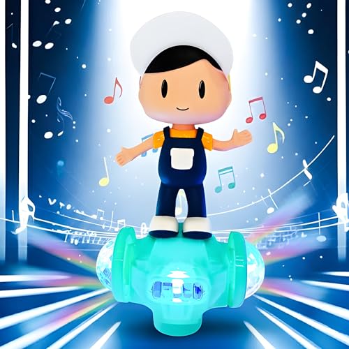 NHR Musical Dancing Boy Toy for Kids and Children, 360° Rotating Bump & Go Action with Lights & Sound, Musical Toy for Toddlers, Birthday Gift for Boys & Girls (1+ Years) - Image 2