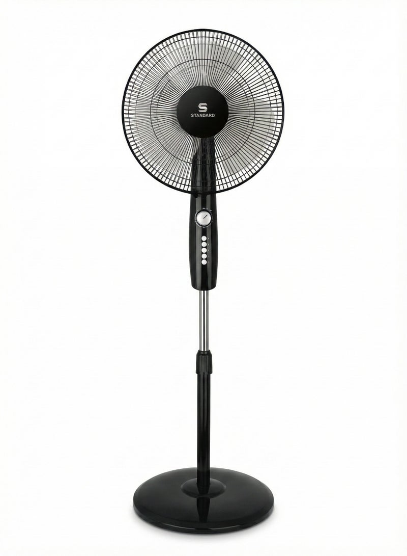 Havells Standard 16" Stand Fan – Glanzo Model | 50W Powerful Copper Motor | 3 AS Aerodynamic Blades | Adjustable Height | Wide-Angle Oscillation | Low Noise Operation | Durable Black Finish | model number FOSGZBLK16021 - Image 4