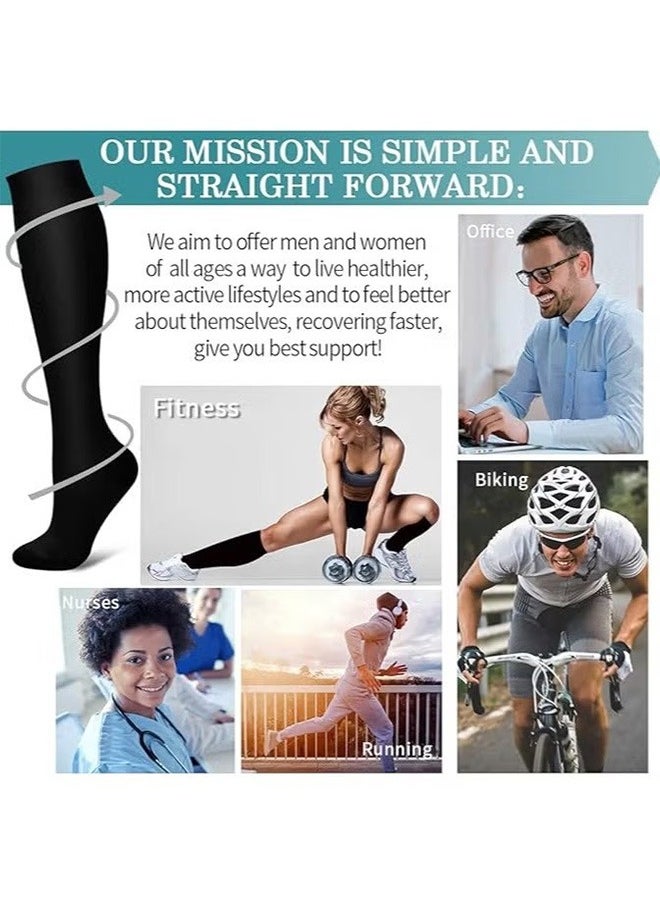 Generic 4 Pack Medical Compression Socks-Compression Socks For Women and Men Circulation -Best for Running,Nursing,Athletic  - Image 3