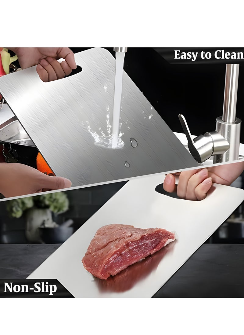 (35*25*0.2) Heavy Duty 304 Stainless Steel Cutting Board for Kitchen Double-Sided Non-Slip Chopping Board for Meat Vegetables Fruit,Cheese Easy to Clean Scratch Resistant Mold-Proof - pzsku/Z6DE839519F7DC86E30D5Z/45/_/1740076225/baa2fc3d-d3eb-46bf-b57c-2476f92e39b8