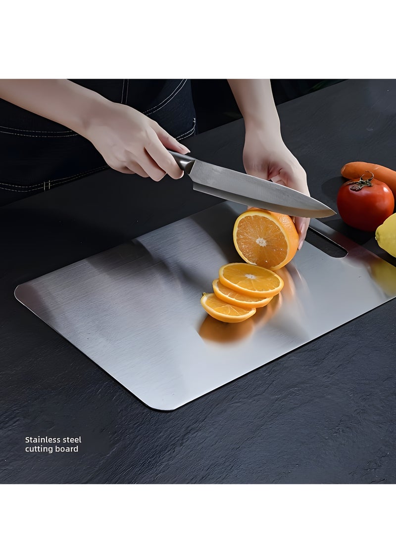 (35*25*0.2) Heavy Duty 304 Stainless Steel Cutting Board for Kitchen Double-Sided Non-Slip Chopping Board for Meat Vegetables Fruit,Cheese Easy to Clean Scratch Resistant Mold-Proof - pzsku/Z6DE839519F7DC86E30D5Z/45/_/1740076416/760f7bc5-d998-4188-b4fe-8f5980417975