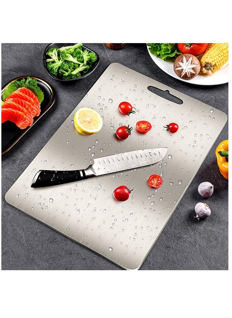 (35*25*0.2) Heavy Duty 304 Stainless Steel Cutting Board for Kitchen Double-Sided Non-Slip Chopping Board for Meat Vegetables Fruit,Cheese Easy to Clean Scratch Resistant Mold-Proof - pzsku/Z6DE839519F7DC86E30D5Z/45/_/1740076447/f8bb66b9-ffb6-416e-b20d-cb974776139e