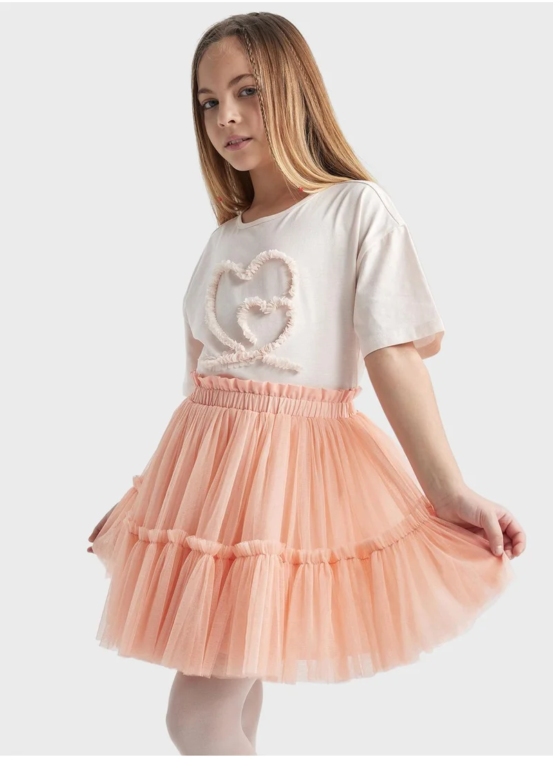 DeFacto Girl Elastic Waisted Tulle Skirt
