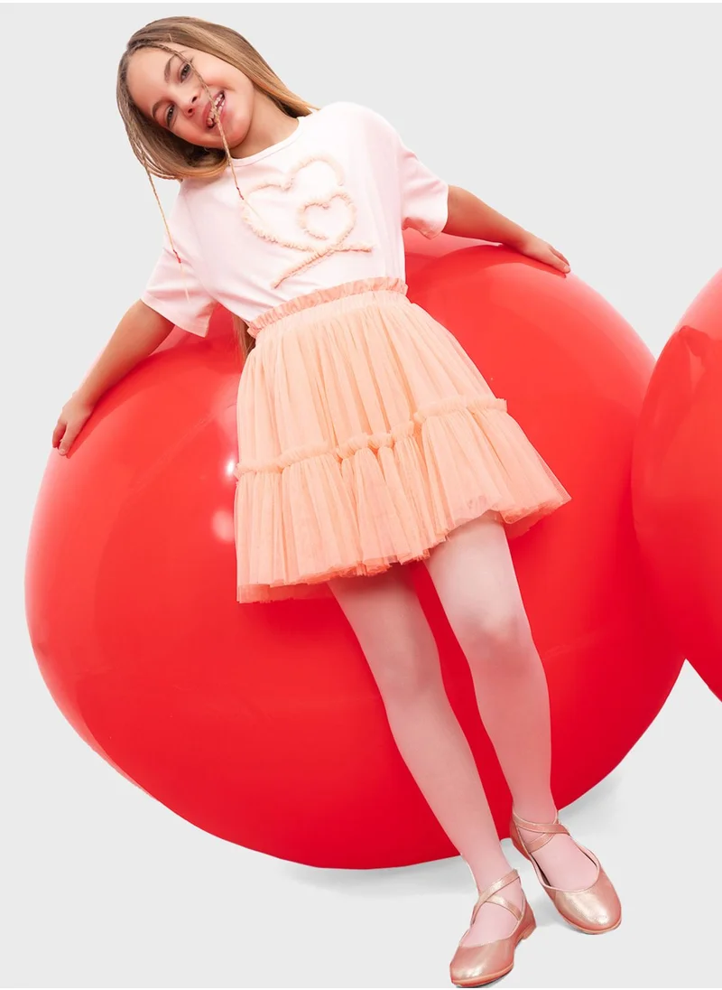 DeFacto Girl Elastic Waisted Tulle Skirt