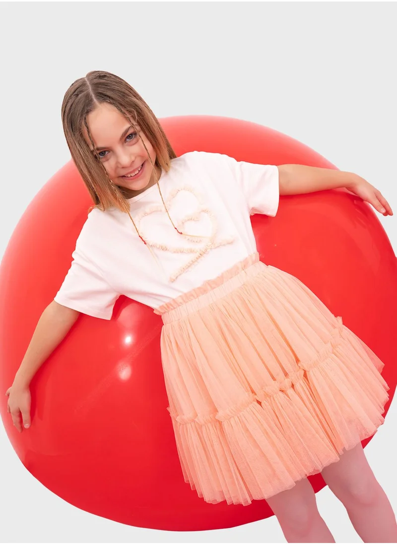 DeFacto Girl Elastic Waisted Tulle Skirt