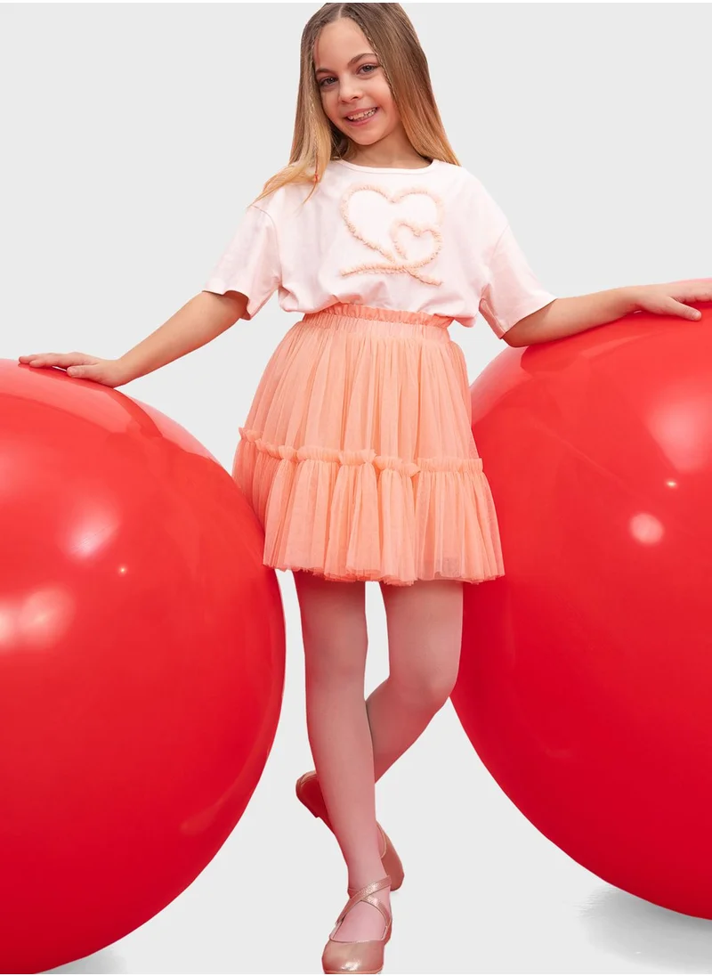 DeFacto Girl Elastic Waisted Tulle Skirt