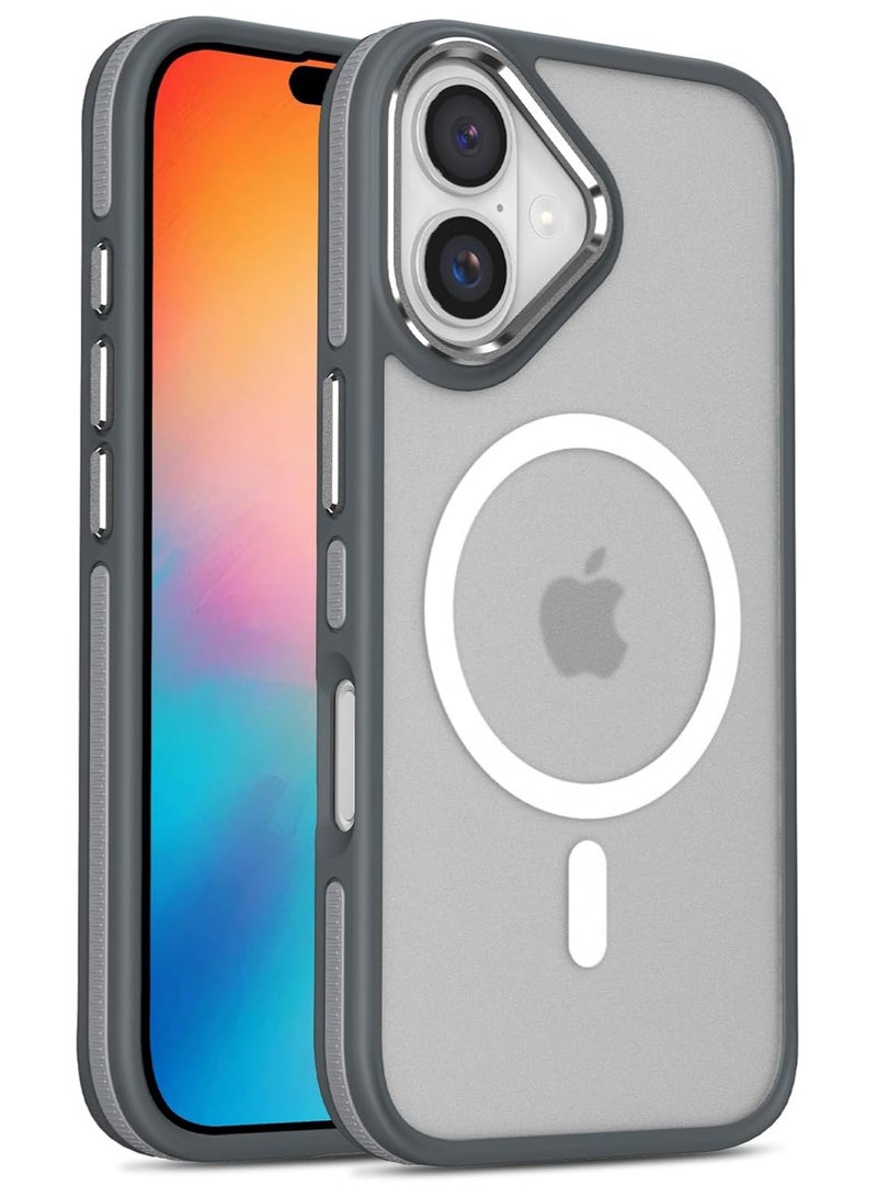 Magnetic Case Compatible with MagSafe Translucent Matte Shockproof Women Men Girl Protective Case Cover for iPhone 16 6.1 (Titanium)  - Image 1