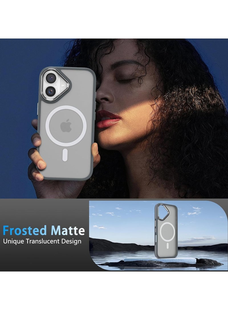 Magnetic Case Compatible with MagSafe Translucent Matte Shockproof Women Men Girl Protective Case Cover for iPhone 16 6.1 (Titanium)  - Image 5