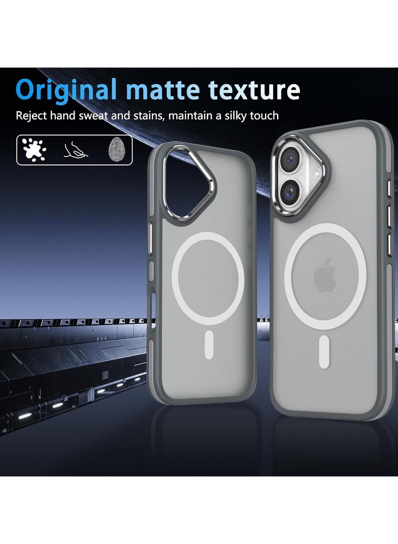 Magnetic Case Compatible with MagSafe Translucent Matte Shockproof Women Men Girl Protective Case Cover for iPhone 16 6.1 (Titanium)  - Image 3
