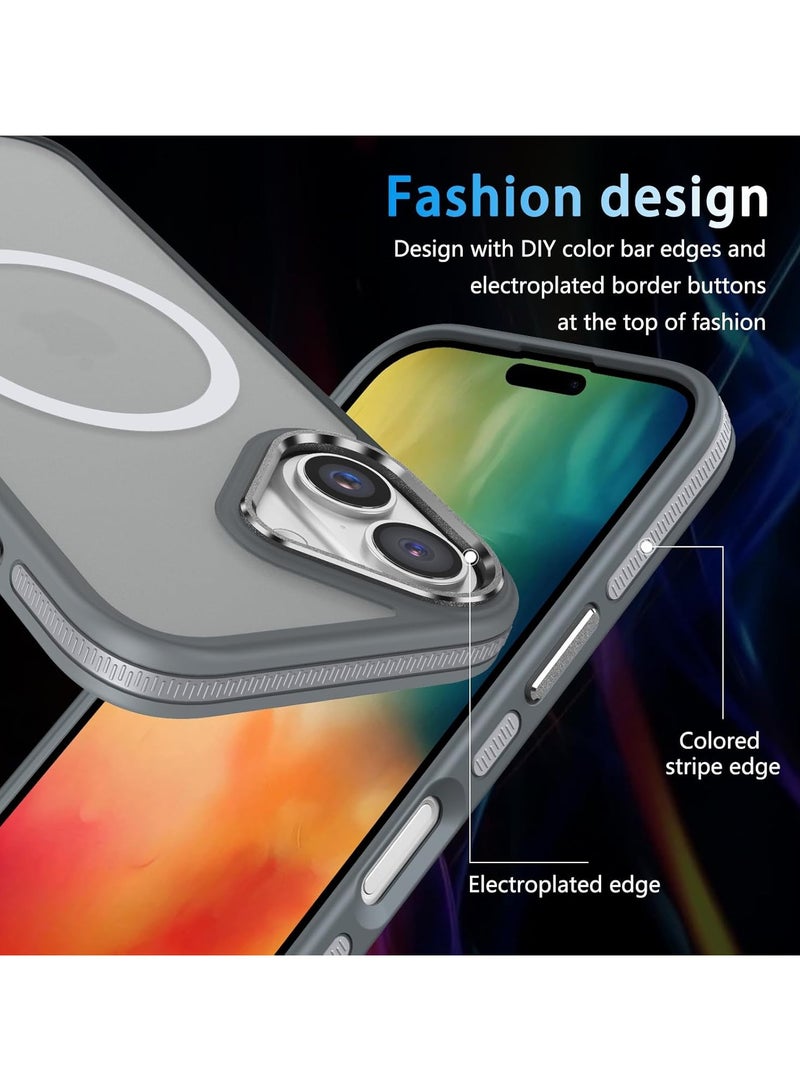 Magnetic Case Compatible with MagSafe Translucent Matte Shockproof Women Men Girl Protective Case Cover for iPhone 16 6.1 (Titanium)  - Image 4