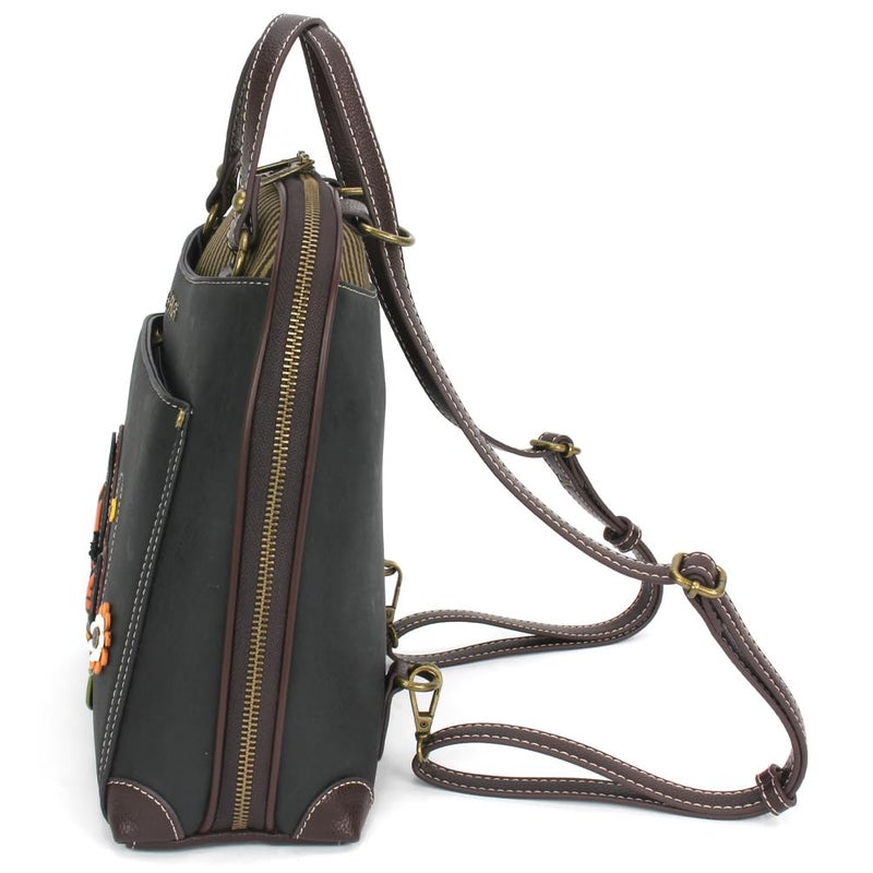 CHALA Convertible Backpack Purse - Women Convertible Shoulder Purse with Adjustable Strap - Monarch Butterfly - black - Image 2