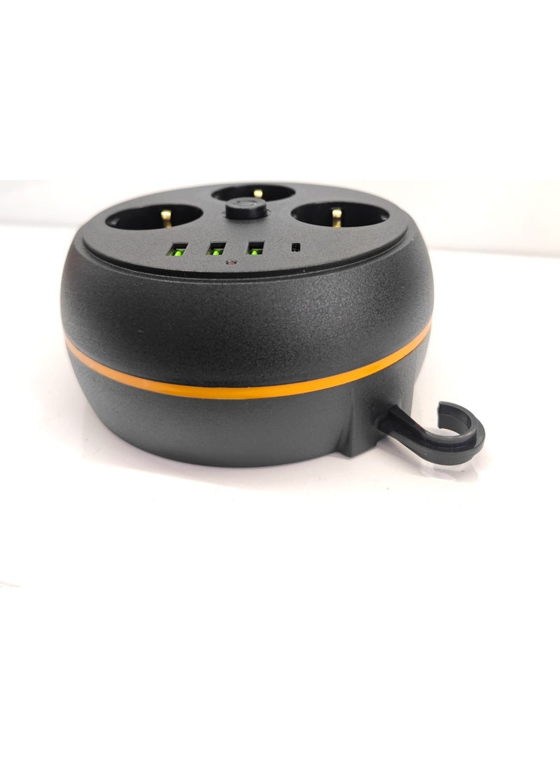 Airstorr Thermal Current Protected Reel 2m Cable 3 Sockets 3 USB 1 Type-C Socket  - Image 2