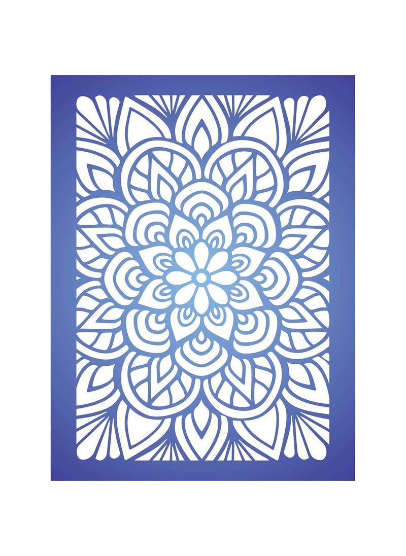 Usnyabni - Mandala Layering Stencil, 11.43 x 16.51 cm - Use Layering to add Texture and Design to Mixed Media Backgrounds - Image 1