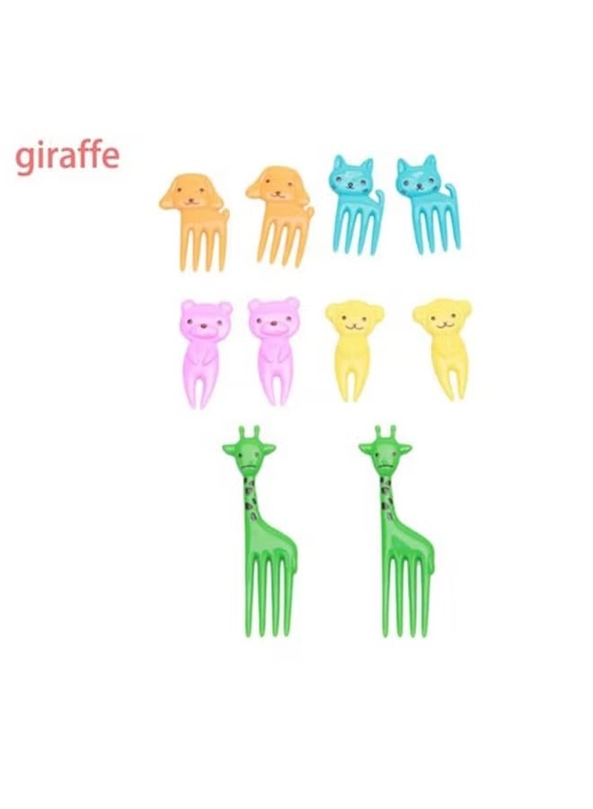 ORiTi 10-Piece Mini Cartoon Animal Fruit Forks Set - Image 2
