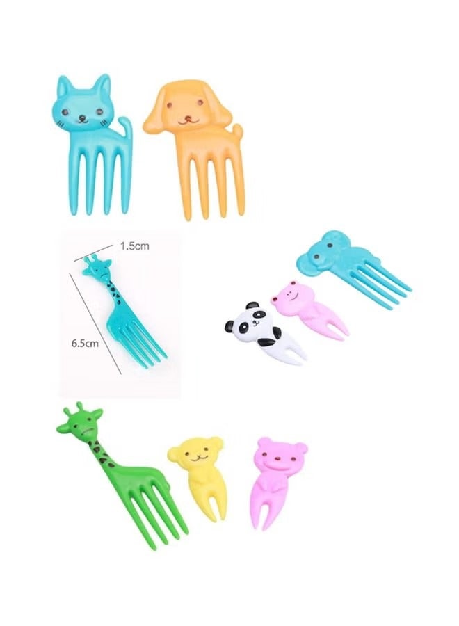 ORiTi 10-Piece Mini Cartoon Animal Fruit Forks Set - Image 3