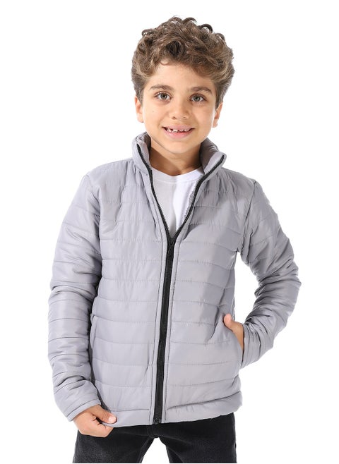 Boy's Waterproof Padded Jacket With Fur