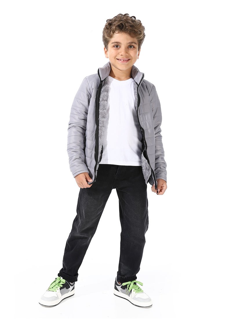 Andora - Boy's Waterproof Padded Jacket With Fur - Image 1