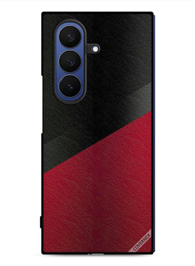 Covernex Samsung Galaxy Z Fold7 Protective Case Cover Leather Pattern - Image 1