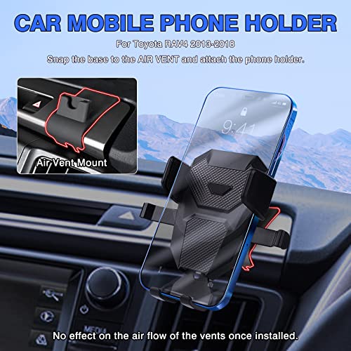 Karltys Cell Phone Holder for Toyota RAV4 20132018 Accessories Car Mobile Phone Holder Air Vent Mount for 47 Inch Phones Thick Case Friendly Fully Adjustable Stand - Image 3