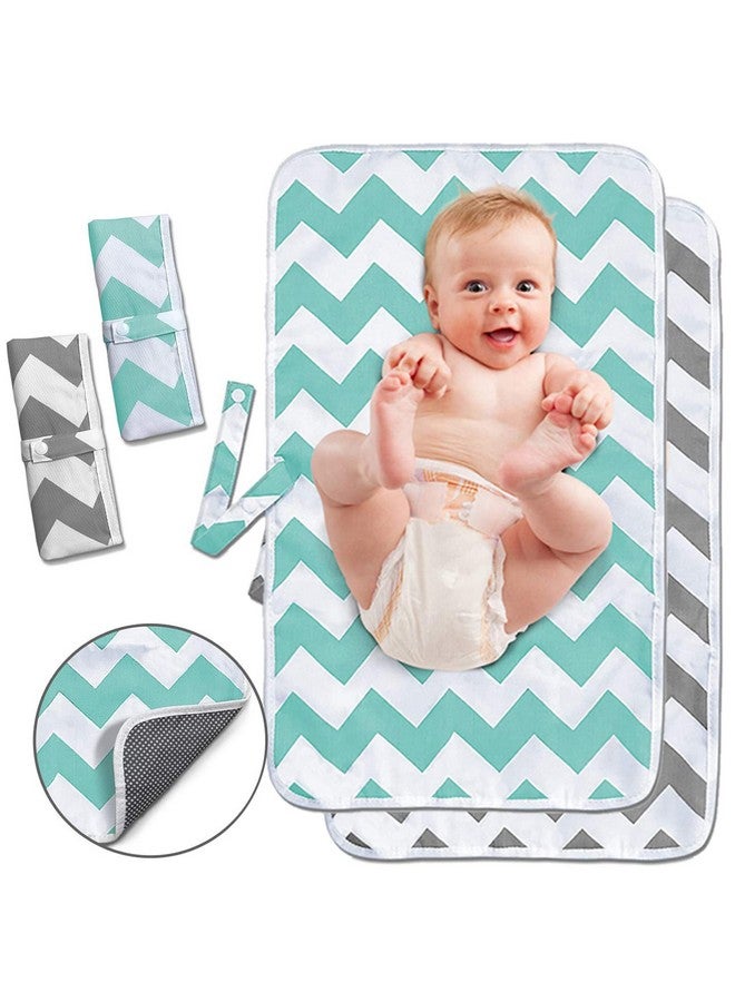 AIFUSI Portable Changing Pad, 2 Pack Baby Waterproof Diaper Changing Pad Reusable and Washable Newborn Travel Mat Station for Home Travel Outside - Image 1