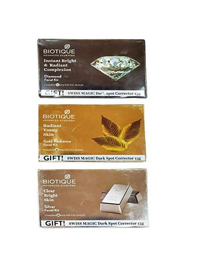 Biotique 1بيوتيك أدفانسد أيورفيدا مجموعة ماسك الوجه المضيء والمتألق الفوري مع الماس + 1 مجموعة ماسك الوجه الذهبي للشباب المتألق من أيورفيدا المتقدمة + 1 مجموعة ماسك الوجه الفضي للبشرة المشرقة من أيورفيدا المتقدمة - Image 2