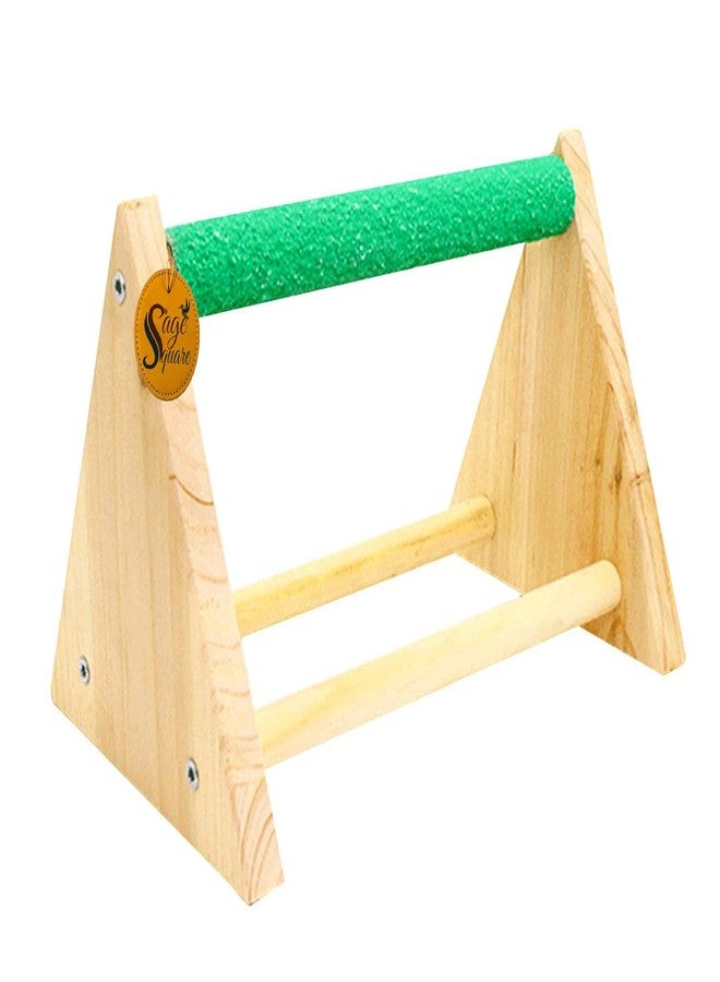 Sage Square 11" / 28 cm Natural Wooden Table Playful Climbing Cum Training Perch Bird Sand Stand/Bird Toy - Image 3