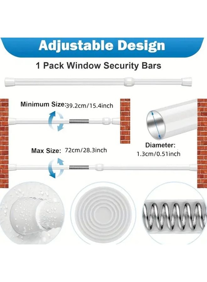 Style 2 Heavy Duty Adjustable Window Door Security Bar Sliding Lock Anti Pry - Image 5