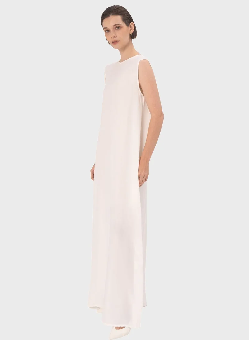 Demure Sleeveless Maxi Dress