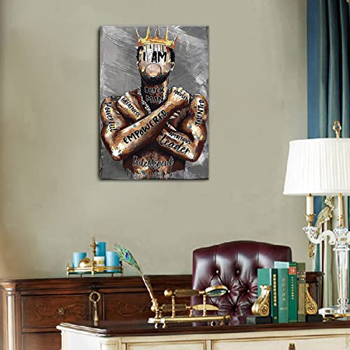 AKOTAC Framed Black Men Wall Art African American Man Portrait Wall Art Afro King Poster Abstract Contemporary Canvas Prints Painting Home Decor for Bedroom Living Room - Image 5
