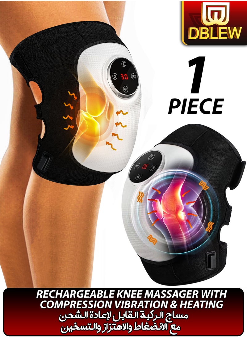 DBLEW Electric Rechargeable Knee Massager Cordless Massage With Heating Compression And Vibration Therapy Muscles Injuries Targeted Joints Pain Relief Machine Portable Gifts for Women Men Mom Dad  - Image 1