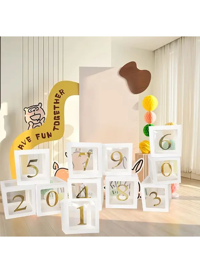 Golden Number 4 Party Balloons Set White Box Birthday Decoration - Image 2