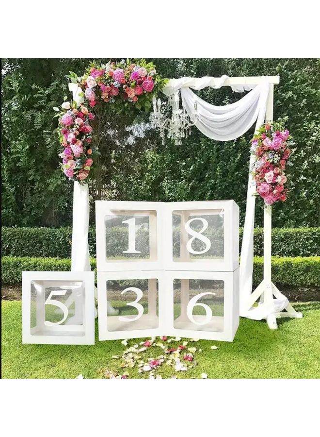 Golden Number 4 Party Balloons Set White Box Birthday Decoration - Image 5