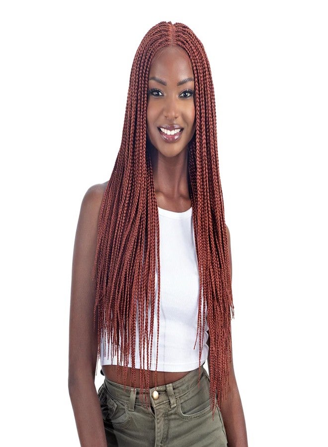 Shake-N-Go Equal Braided HD Lace Front Wig Nat Box Braid 28" (OFF BLACK 1B) - Image 1