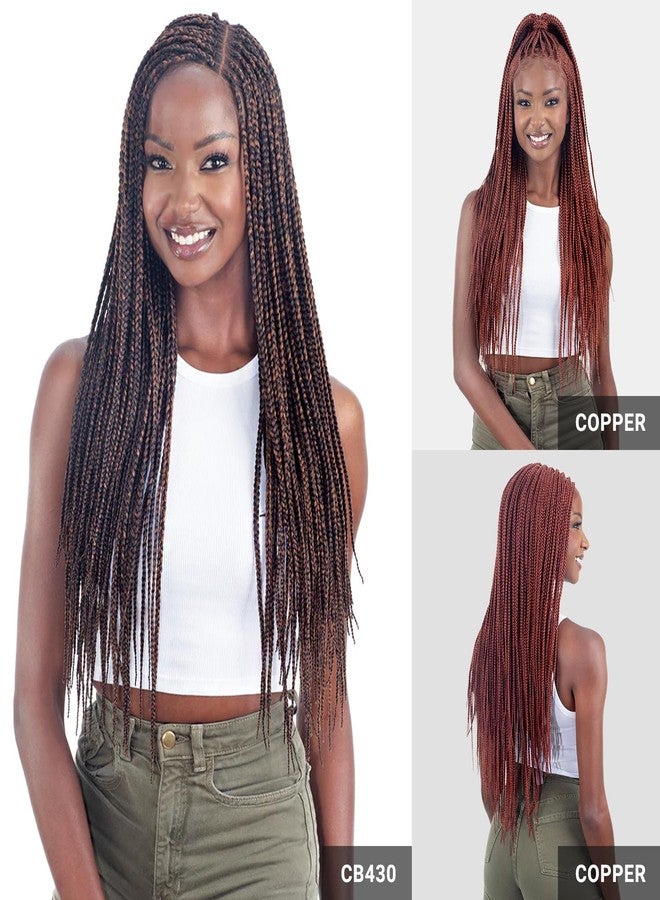 Shake-N-Go Equal Braided HD Lace Front Wig Nat Box Braid 28" (OFF BLACK 1B) - Image 4
