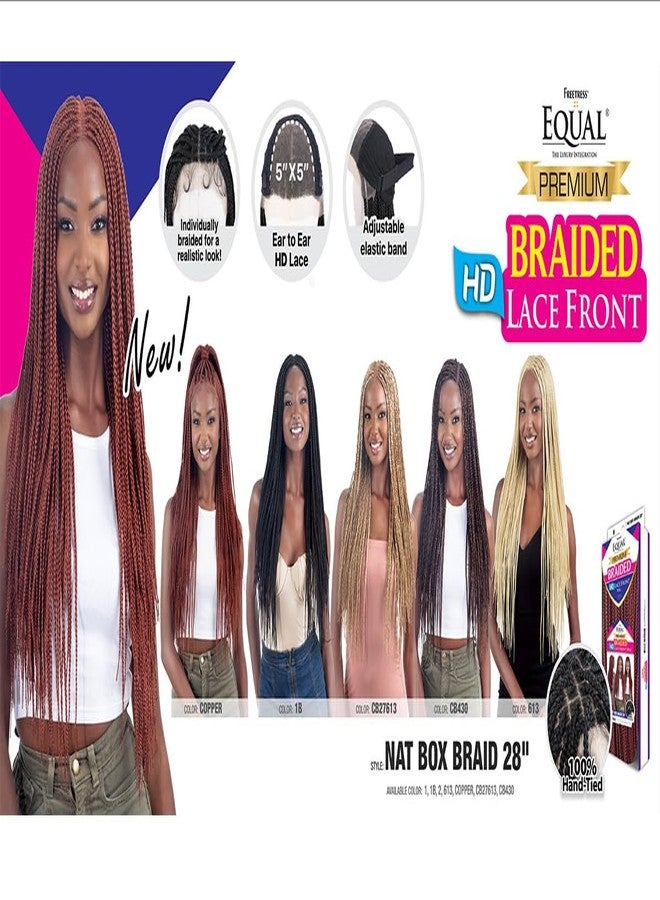 Shake-N-Go Equal Braided HD Lace Front Wig Nat Box Braid 28" (OFF BLACK 1B) - Image 5