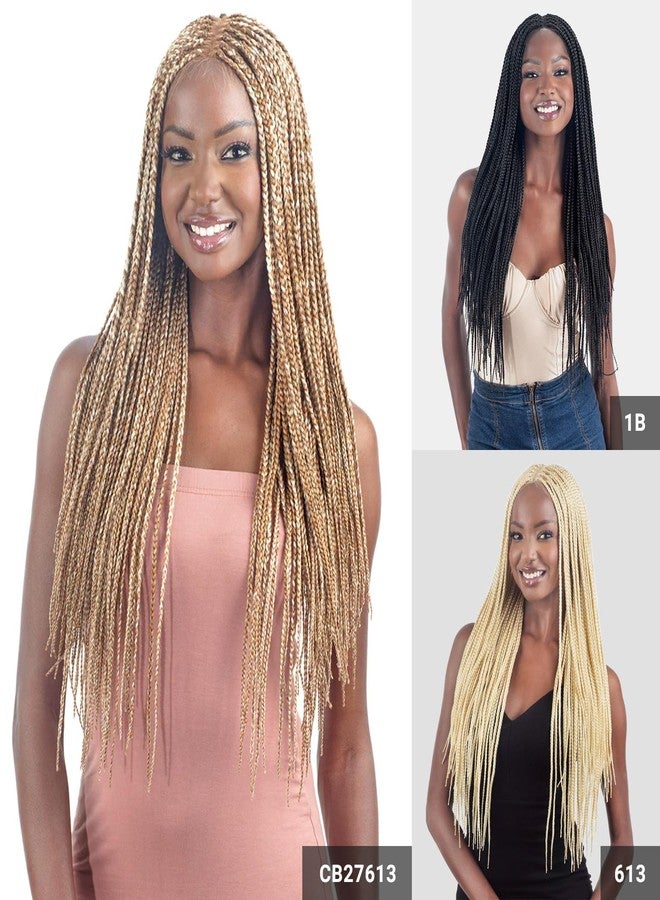 Shake-N-Go Equal Braided HD Lace Front Wig Nat Box Braid 28" (OFF BLACK 1B) - Image 3