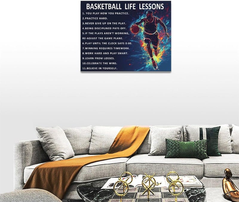 Fuzawet Basketball Life Lessons Canvas Wall Art - Image 4