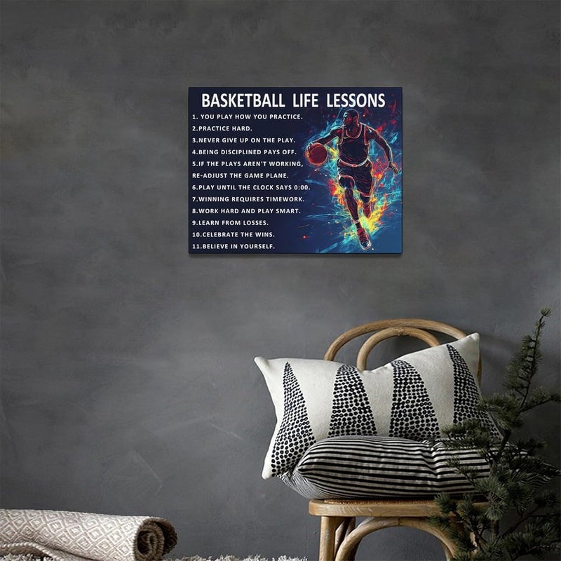 Fuzawet Basketball Life Lessons Canvas Wall Art - Image 2