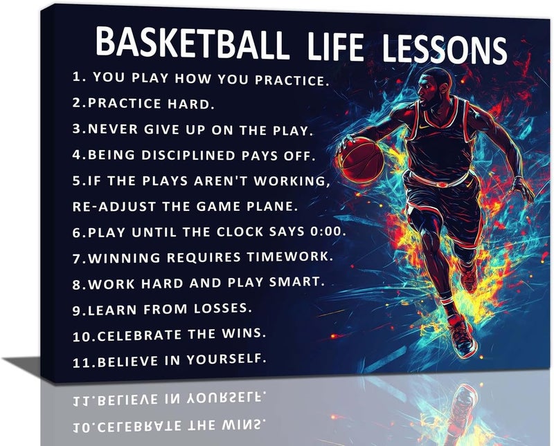 Fuzawet Basketball Life Lessons Canvas Wall Art - Image 1