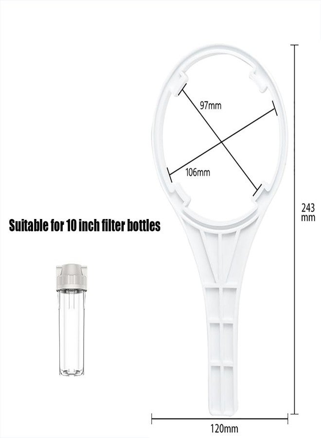 MEETOOT مفتاح ربط موزع المياه من MEETOOT، قطعتان، ملحقات عالمية لتنقية المياه، زجاجة فلتر مقاس 10 بوصات، غطاء فلتر، مفتاح ربط، غطاء غشاء، أداة إزالة الغطاء، مادة البولي بروبيلين - Image 2
