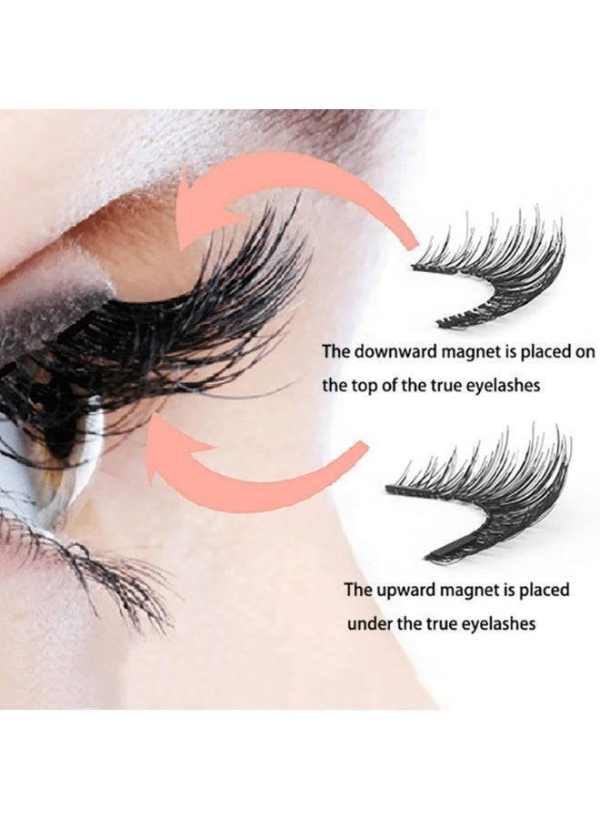 مجموعة رموش مغناطيسية مع أداة تطبيق، 8 مجموعات، رموش مغناطيسية مزدوجة قابلة لإعادة الاستخدام، لا حاجة للغراء أو محدد العيون، رموش صناعية بمظهر طبيعي وخفيف مع أداة الرموش وعلبة تخزين مغناطيسية للنساء - Image 4