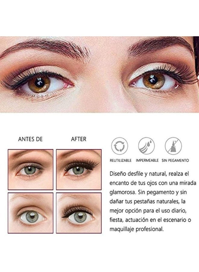 مجموعة رموش مغناطيسية مع أداة تطبيق، 8 مجموعات، رموش مغناطيسية مزدوجة قابلة لإعادة الاستخدام، لا حاجة للغراء أو محدد العيون، رموش صناعية بمظهر طبيعي وخفيف مع أداة الرموش وعلبة تخزين مغناطيسية للنساء - Image 5