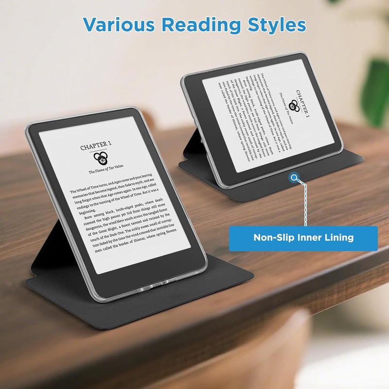 Vane Oak Magnetic Detachable 2-in-1 Stand Case for 6.8" Kindle Paperwhite (11th Generation-2021) and Kindle Paperwhite Signature Edition, Slim PU Shell Cover Case with Auto Wake/Sleep, Black - Image 4