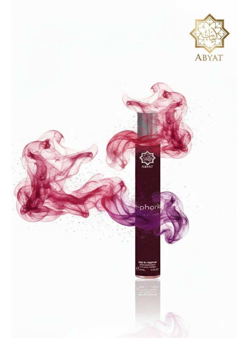 ABYAT E-Phoria Pour Femme Eau De Parfum – Oriental Floral Long Lasting Fragrance for Women 33ml (Maroon & Silver) - Image 2